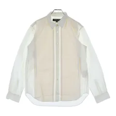 COMME des GARCONS HOMME DEUX (コムデギャルソン オムドゥ) 21SS AD2020 フロント切替 長袖ボタンシャツ ホワイト/アイボリー DG-B029のサムネイル