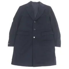美品□Ermenegildo Zegna エルメネジルドゼニア カシミヤ100％ オーバーコート チェスターコート ネイビー 48 スイス製 正規品 メンズ