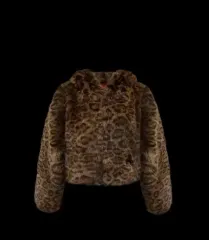 タグ付き商品)Toh レオパード クロップド ファージャケット