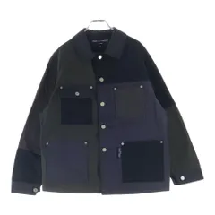COMME des GARCONS HOMME (コムデギャルソンオム) AD2021 パッチワーク加工 カバーオール ジャケット ブラック/カーキ HH-J013のサムネイル