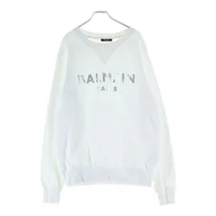 BALMAIN (バルマン) 22SS ロゴプリント スウェットトレーナー ホワイト/シルバー JQ005BB29のサムネイル
