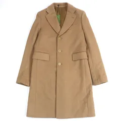 未使用品▼GUCCI グッチ 23AW 753089 キャメルヘアー100% シティラベル ロゴ入りボタン シングル チェスターコート ブラウン 44 ハンガー・ガーメント付き イタリア製 正規品 メンズのサムネイル