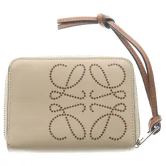 LOEWE (ロエベ) アナグラム レザー コンパクトジップウォレット ベージュ