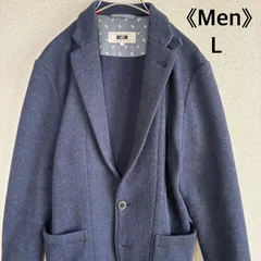 JOSEPH ABBOUD テーラードジャケット L ネイビー ウール調 ニットジャケット カジュアルジャケット