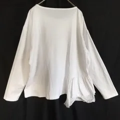 M1-02664【Women】HEART MARKET(ハートマーケット）カットソー 長袖（紐縛らずに3XL相当）/ライトグレー 裏花柄 表、右上にシミ有 表、中央にほつれ有 K