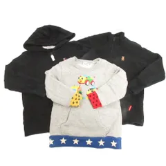 ミキハウス mikihouse 3点 セット まとめ スウェット パーカー トレーナー ジップアップ 100-120 黒 グレー