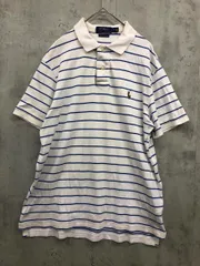 POLO RALPH LAUREN ポロ ラルフローレン カットソー 刺繍 ポロシャツ sizeＭ/175/96A/白×青 ■◆ メンズ
