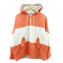 ギャップ GAP オールド 90s 白タグ アノラック パーカー ボーダー オレンジ × 白 ホワイト M