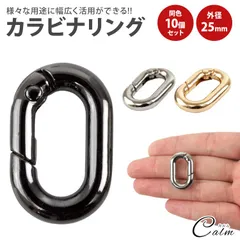 楕円形 カラビナ キーリング 25mm オーバル パーツ 楕円型 キーホルダー バッグ チャーム アクセサリー 小型 軽量 アウトドア 鍵