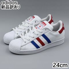 24.0 新品 adidas スーパースター2 白×赤 人気カラー レディース