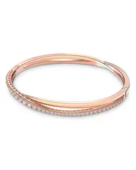 スワロフスキー レディース アクセサリー ブレスレット・バングル・アンクレット Swarovski Twist Pav Intertwined Double Row Bangle Bracelet Rose Gold ゴールド