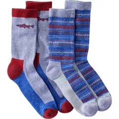エルエルビーン メンズ アンダーウェア 靴下 コットン LLBean Wicked Soft Cottonovelty Sock 2Pack Bright Mariner Trout Fair Islのサムネイル