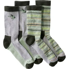 エルエルビーン メンズ アンダーウェア 靴下 コットン LLBean Wicked Soft Cottonovelty Sock 2Pack Pewter Duck Fair Isle ピューターのサムネイル