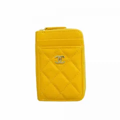 シャネル(Chanel) シャネル 財布・コインケース マトラッセ キャビアスキン イエロー シャンパンレディース