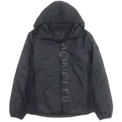 美品▼MONCLER モンクレール 2021年製 ICHIRO イチロー ロゴプリント ラバーワッペン付き ダブルジップアップ 中綿入り フーデッドパーカー ジャケット ブラック 1 正規品 メンズ