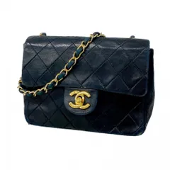 シャネル(Chanel) シャネル ショルダーバッグ ミニマトラッセ チェーンショルダー ラムスキン ブラック レディース