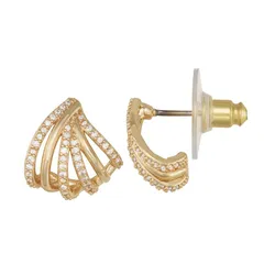 ネーピア レディース アクセサリー ピアス・イヤリング Napier Gold Tone Cubic Zirconia Shell Stud Earrings Gold Tone ゴールド