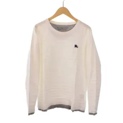 バーバリーブラックレーベル BURBERRY BLACK LABEL 刺繍 ロゴ ロング Tシャツ 長袖 2 ホワイト 白 D1P05-504-022 