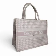 クリスチャンディオール Christian Dior ブックトートミディアム トートバッグ 千鳥格子柄 ピンク E01220011155