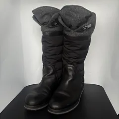 モンクレール MONCLER ダウンブーツ レザー ナイロン ロゴ プレート 36 23cm ブラック 黒のサムネイル