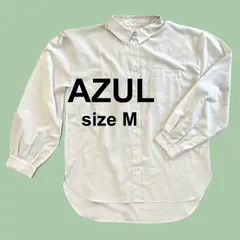【AZUL】薄手のシャツ アイボリー (長袖)【Mサイズ】[E-128]