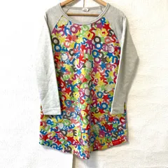 (^w^)b DRUG STORE'S ドラッグストアーズ クルーネック 長袖 チュニック ゆったり プルオーバー ラフ リラックスウェア ファミリーカジュアル ブタ ももちゃん さくらちゃん 可愛い グレー×カラフル レディース サイズ 2