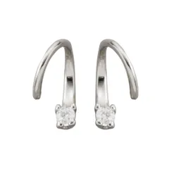 【シルバー×ピアス】[Cream dot. クリームドット公式] ピアス レディース   ニッケルフリー スパイラル スクリュー 螺旋 ループ レイヤード風 一粒ビジュー 極小 ミニ フィット 微調整可能  