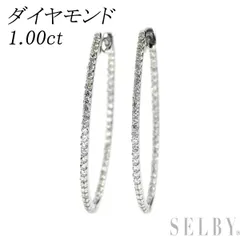 K18WG ダイヤモンド フープ ピアス 1.00ct