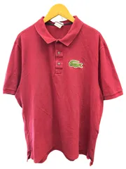 LACOSTE (ラコステ) 半袖ポロシャツ 鹿の子 ビッグロゴ 古着 8 ボルドー メンズ/027