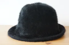 レディース・婦人  ウールハット　モコモコブラック帽子　アウトドアハット　サイズ５７・５cm　キャップ　帽子　[[2.2.]]