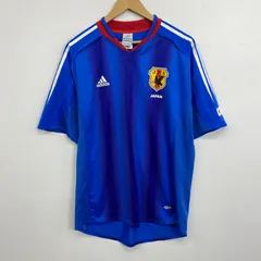 00s adidas アディダス サッカー 日本代表 2004 ホーム ユニフォーム ゲーム シャツ JFA 古着 イギリス製 4XO ブルー系 C476