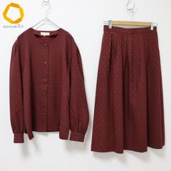 バーバリー BURBERRYS ヴィンテージ セットアップ スカートスーツ ブラウス スカート デザイン ボタン 総柄 レディース [a994183]