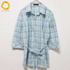 レリアン Leilian シャツ ブラウス チェック コットン 七分袖 レディース [a998062]