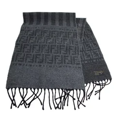 フェンディ FENDI TOSHIBA マフラー ズッカ柄 グレー ブラック k349930 0212