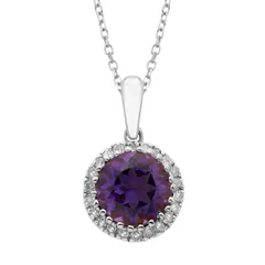 アンブランデッド レディース アクセサリー ネックレス・チョーカー・ペンダントトップ レース Unbranded 10k Rose Gold 18 CaratW Amethyst Pendant Necklace White ホワイト