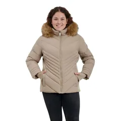 ロンドンフォグ レディース アウター ジャケット・ブルゾン プラスサイズ Plusize London Fog FauxFur Hood Active Puffer Jacketaupe トープのサムネイル
