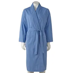 ヘインズ レディース アンダーウェア ナイトウェア Mens Hanes Lightweight Woven Shawl Robe Blue ブルー