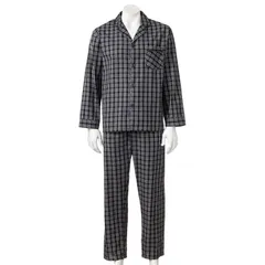 ヘインズ レディース アンダーウェア ナイトウェア Mens Hanes Classics Pajama Set Black Plaid ブラック