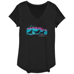 アンブランデッド レディース トップス Tシャツ グラフィック Unbranded Womens Run Wild Free Horses Thunder Graphic Tee Black ブラック