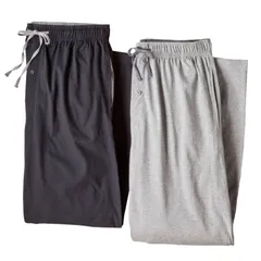 ヘインズ レディース アンダーウェア ナイトウェア パンツ Mens Hanes 2 Pack Solid Pajama Pants Gray グレー