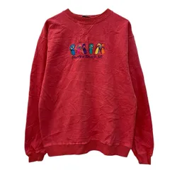 FASHION THREADS ロゴスウェット トレーナー M レッド プルオーバー ワンポイント刺繍 スウェット コットンポリ 春秋物 a803-5873