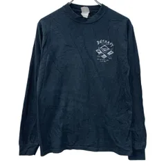 Hanes BEEFY 長袖 プリントTシャツ S ブラック ホワイト ヘインズ プルオーバー ワンポイント バックプリント 春物 a803-5935