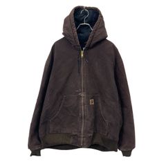 Carhartt ダック地 フーデッドジャケット ブラウン - メルカリ
