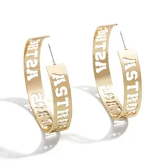 ウェア バイ エリン アンドルーズ レディース アクセサリー ピアス・イヤリング カットアウト WEAR by Erin Andrews x Baublebar Houston Astros Large Cutout Hoop Earrings Ast Gol