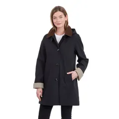 ロンドンフォグ レディース アウター ジャケット・ブルゾン コート Womens London Fog Missy Single Breasted Topper Coat Black ブラックのサムネイル