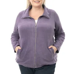ニナレオナルド レディース アウター ジャケット・ブルゾン プラスサイズ Plusize Nina Leonard Sherpa Jacket Purple パープル