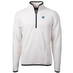 カッターアンドバック メンズ アウター ジャケット・ブルゾン ロゴ フリース ヒール Mens Cutter Buck Cream North Carolina Tar Heels Team Logo Cascadeco Sherpa Fleece Quart