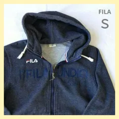S FILA フィラ Sサイズネイビー 紺色 ロゴ刺繍 プリント スウェット ジップアップパーカー 着回し万能！スポーティーで爽やかなロゴジップパーカー♡  2212E1667