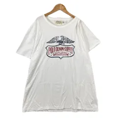 美品 DENIM&SUPPLY デニムアンドサプライ ラルフローレン/プリントTシャツ/ビックT ワンポイント 春夏 SS 半袖Tシャツ コットン ホワイト メンズ XXL【古着】【中古】【送料無料】