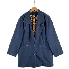 極美品 LEONARD レオナール シルク100% 無地 秋冬 AW テーラードジャケット シルク/キュプラ ブルー レディース 9AB2【古着】【中古】【送料無料】